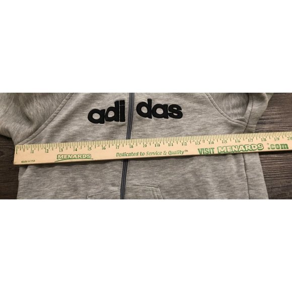 Adidas Womens Small Gray Full Zip Hoodie Hooded Sweatshirt Jacket - Picture 5 of 6